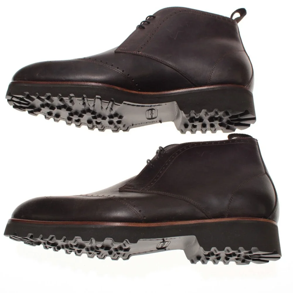 Di Bianco NWD Lace Up Chukka Boots Size 42 (US 9) in Brown Leather Made in Italy